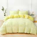 Faux Fur Duvet Cover, Luxury Ultra Soft Fluffy Plush Velvet Comforter Cover with 2 Pillowcases, Cozy Warmth, No Shedding, Zipper Closure, 3PC, Queen Size (05# Floral)