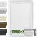 FIEKKRNR Cordless Cellular Shades, No Tools No Drill Light Filtering Honeycomb Shades Pleated Blinds for Windows Double Curved No-Pull Honeycomb Shade Semi-Blackout (White, 23" W x 48" H)