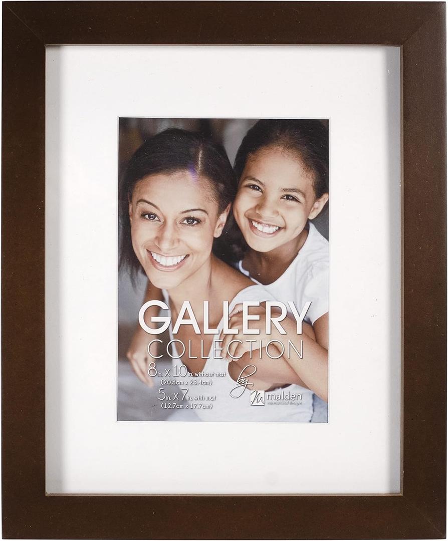 Malden International Designs 8x10 Matted To 5x7 Walnut Picture Frame (1168-75)