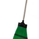 Courtyard Broom-Heavy Duty Broom Long Handle Outdoor Commercial Angle Broom for Courtyard Ourdoor Travel Camping (Black+ green)