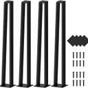 Orgerphy 28 inch Black Bench Legs Set of 4| Triangle-Shape Heavy Duty Table Legs Furniture Legs| Black Metal for Sofa Couch Dresser| Metal Legs for Coffee Table (28 Inch)
