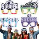 3 x 2026 World Cup Soccer Themed Decorative Glasses,Football Party Decorations And Party Favors Photo Props,Soccer Party Supplies