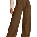 NIMIN High Waisted Work Pants for Women Business Casual Outfits 2025 Office Dress Pants Trousers with Pockets (X-Small, Dark Brown)