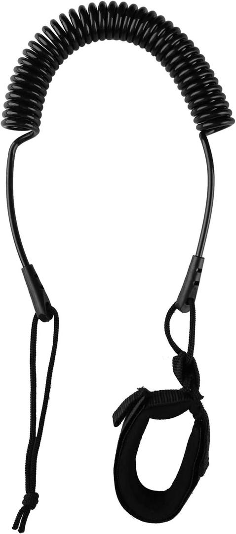 Coiled SUP Leash 10' Surfboard Leash Sup Leg Rope Strap Stand Up Paddleboard Leash (5mm Black)