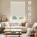 SUNOFF Cordless No Drill Blackout Cellular Shades, 34" W x 64" H, Beige