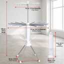 Clothes Drying Rack Foldable with Rolling Wheels, Portable Laundry Drying Rack with 16 Aluminum Arms, Stable 4-Leg Base, 360° Rotating Design for Indoor Outdoor (Double-Tier with Shoe Rack)
