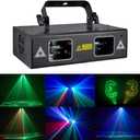 DJ Lights Party Lights, Gruolin RGB Full Color Laser Stage Light Music Sound Activated & DMX Control Patterns Projector, Perfect for Party Disco Bar Club Stage & DJ Lighting
