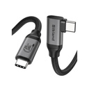 Silkland USB C Monitor Display Cable Right Angle 4FT [5K/4K@60Hz 8K@30Hz], 90 Degree USB C 3.2 Gen 2x2 Video Cable, 20Gbps Data Transfer, 240W Fast PD Compatible for MacBook Pro, iPad, iPhone 16