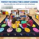 Classroom Rug Elementary,7'6" x 12' Classroom Carpet, Smile Rug-Black
