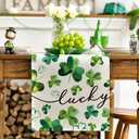 Artoid Mode Shamrock Lucky St. Patrick's Day Table Runner, Seasonal Spring Holiday Kitchen Dining Table Decor for Home Party Decor 13x90 Inch