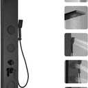 Homevacious Shower Panel Tower System Rainfall Waterfall Shower Head 3 Massage Body Jets Handheld Shower Head and Tub Spout Wall Mounted Multi-Function Bathroom Shower Panel Matte Black