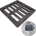 Cast Iron Drain Grate for NDS 9x9 Catch Basin, Outdoor Drain Cover for Polylok, B Class Replacement Sewer Grate, Durable Heavy Duty Channel Grate, Black Square Drainage Grate for Driveway