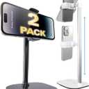Cooper ChatStand, [Gift Family Pack], Adjustable Cell Phone Stand for Desk, Phone Stand for Recording, iPhone Holder, Small Tripod for iPhone,Fits Samsung, Android Smartphones, (White & Black, 2-Pack)
