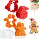 Palksky Christmas Cake Pop Mold, 3D Printed Gingerbread Man & Santa Claus Shapes with Sticks and Wrappers, Fun Cake pop Molds for Holiday Baking, Party Treats & Christmas Desserts