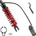 Adjustable 395mm Rear Air Shock Absorber, CNC Machining Process, Fit for Honda Sportrax TRX400EX 1999-2008, TRX450ER 2006-2014, TRX450R 2006-2012 ATV (Red)
