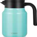 34Oz Thermal Coffee Carafe for Hot/Cold, Stainless Steel Thermos Carafes for Hot Liquids, Dustproof Insulated Hot Water Carafe for Party/Home,Seafoam