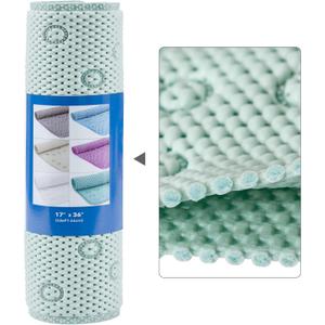 Double Layer Foam Non Slip Bathtub Mat 37x17in, More Comfortable and Thicker Tub Mat Than Ordinary Foam Shower Mat, Bath Mat for Tub with Suction for Comfort and Safety (Cream Green, 36'' x 17'')