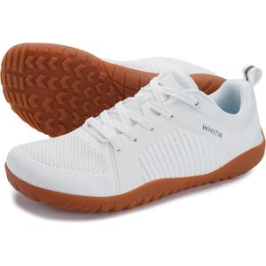 WHITIN Men's Barefoot Trail-Running Shoes | Wide Toe-Box | Zero-Drop Sole | Optimal Traction (W51 White Gum)
