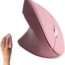 Urby Left Handed Mouse, Vertical Left Handed Ergonomic Wireless Mouse, Ideal for Lefty Users, Gaming & Office Use, Compatible with Windows/macOS/iPadOS. Pink