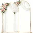 (7.2FT, 6FT) Gold Metal Arch Backdrop Stand for Weddings, Birthdays & Garden Decor, Semicircle Frame, Sturdy Powder-Coated Metal, Easy to Assemble, Indoor & Outdoor Use