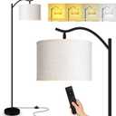 BoostArea Floor Lamp for Living Room,Arc Floor Lamp with Remote Control,Stepless Dimmable Brightness & Colors Temperature 2700k-6500k,Modern Standing Lamp for Bedroom Study Room Office,Beige