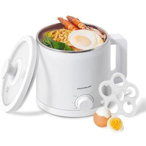 Mini Electric Hot Pot, Fast Cooker for Ramen/Soup, Stainless Steel with Over-heating Protection, Perfect for Student & Single, 1.5L