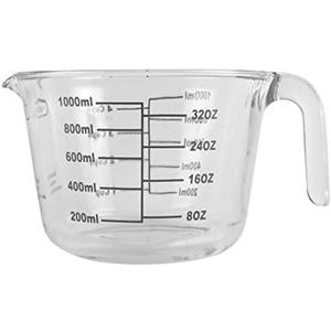 Farberware 4-Cup Borosilicate Glass Wet and Dry Measuring Cup with Oversized Measurements, Clear