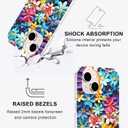 Magnetic for iPhone 15 Plus Case Cute for Women, [Compatible with Magsafe][Drop Protection] Slim Colorful Flowers Oil Painting Printed Girly Floral Phone Case for iPhone 15 Plus
