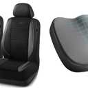 Skechers Memory Foam Seat Covers and Seat Cushion, Office Chair Cushion for Tailbone Pain Relief,Butt Pillow for Office Chair,Car seat Cushion,Long Sitting Office Workers,and Car Drivers,Black