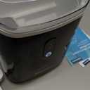 EUHOMY Nugget Ice Maker Countertop with Handle, Ready in 6 Mins, 34lbs Per Day, Removable Top Cover, Auto-Cleaning, Portable Sonic Ice Maker with Basket and Scoop, for Home/Party/RV/Camping (Black)