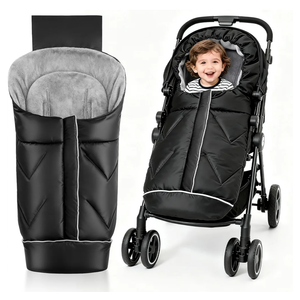 Universal Stroller Blanket & Stroller Footmuff,WaterRepellent Bunting Bag for Babies,Toddlers and Kids,Zipper Footmuff for Stroller,Stroller Winter Cover Warm Baby Sleeping Bag,Black