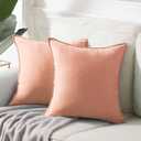 Fancy Homi 2 Packs Premium Faux Suede Decorative Throw Pillow Covers, Super Soft Square Pillow Case,Solid Cushion Cover for Couch/Sofa/Bedroom