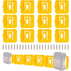12 Pack Battery Holder for Dewalt 20V Battery Mounts Dock Holder Fit for DCB200 DCB201 DCB202 DCB203 DCB204(w/24 Screws, No Battery)