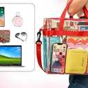 Clear Bags for Women Men, Stadium Approved Clear Handbag Zip Lunch Bag Clear Shoulder Bag for Concert 10pcs Red