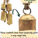 Rustic Christmas Hanging Bells  Handmade Iron Bell Set on Jute Rope  Vintage Shabby Chic Door & Wall Decor  HIGHBIX Farmhouse Holiday Decoration (4)