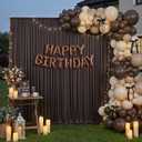 50ft12ft Brown Backdrop Curtains for Wedding Parties, 10 Panels Wrinkle Free Polyester Photo Backdrop Drapes Back Drop Cloth for Birthday Photography Background