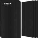 10 Pack Large Acoustic Panels,48 x 24 x 0.4 Inch Sound Proof Foam Panels for WallsPremium Noise Dampening Panels,Sound Panels for Media Room, Office and Studio,Black