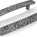 6 Pack 4 inch Brushed Satin Pewter zinc Alloy Hardware European-Style Cabinet Drawer Handle is Suitable for Sideboard, Jewelry Box, Kitchen and Bathroom Furniture to Enhance the Home Style