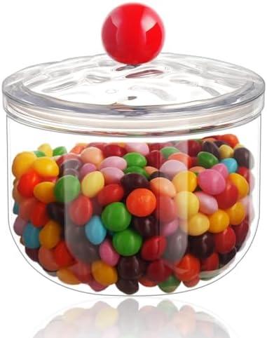 30 Oz Candy Jars with Lids - Clear Plastic Cookie Storage Containers Airtight Apothecary Canisters for Kitchen Home Decorative Pantry Office Party Organize Sugar Tea Coffee Snacks (30 oz)