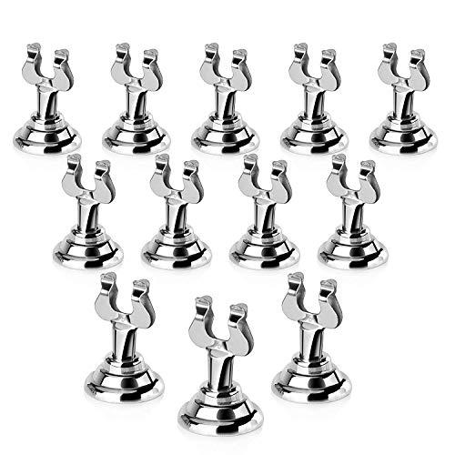 New Star Foodservice Triton Harp Clip Style Place Card / Table Number Holder, 1.5 Inch, Silver, Set of 12