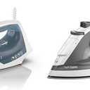 BLACK+DECKER Easy Steam Compact Iron, IR40V, Nonstick Plate, SmartSteam, Anti-Drip, Auto Shutoff & Light N Easy Compact Steam Iron, IR1020S, Stainless Steel Soleplate, Spray Mist