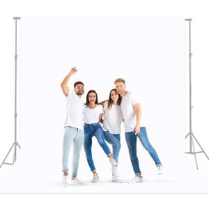 BEIYANG White 10 x 20 Ft Large Screen Backdrop for Photography, Pure White Non-Reflective Fabric Wrinkle Free Photo Background for Zoom Meeting, Game Live Steaming and Photo Studio Shooting Props