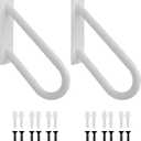 handrails for Outdoor Steps wall MountedU Shaped handrailhandrails for Indoor StairsGarage, Porch, Toilet, Yard and Garden (White, 18" Wall Mount Handrail 2pcs)