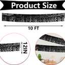 6P Wavy Metallic Foil Fringe Banner Tinsel Banner Backdrop Garland Curtains for Parade Floats Wedding Birthday Parties Decoration Halloween Christmas (Black)