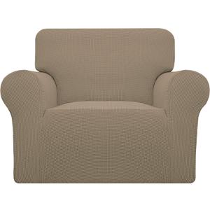 Easy-Going Stretch Chair Sofa Slipcover 1-Piece Couch Sofa Cover Furniture Protector Soft with Elastic Bottom for Kids, Pet. Spandex Jacquard Fabric Small Chair, Natural)