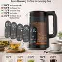 Electric Kettle with Temperature Control, 1.7L Stainless Steel Hot Water Kettle, 5 Presets for Tea & Coffee, 2H Keep Warm, Fast Boil, Auto Shut-Off & Boil-Dry Protection, Cordless Tea Kettle, Black