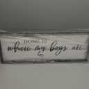 Home Is Where My Boys Are Wood Plaque Sign - 40 x15 Inch Rustic Wall Art for Living Room, Bedroom, Farmhouse Wall Decoration, Ready to Hang Family Decor (black)