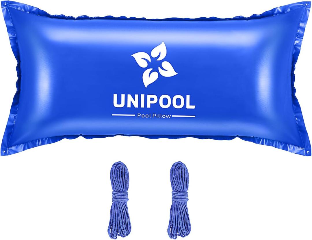 Pool Pillow for Above Ground Pool 4 x 8 Ft, Winterize Pool Closing Kit Winter Pool Cover Pillow, Ultra Thick & Durable Resistant 0.4mm PVC Material Pool Air Pillow for Winterizing2x16.5ft Rope