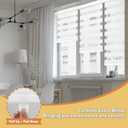 Cordless Zebra Blinds for Windows, 20" W x 72" H Zebra Roller Shades with Valance Free Stop Zebra Blinds Roller Shades, Light Control Window Treatments Dual Layer Sheer Blinds for Day and Night (White)