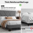 Full Platform Bed Frame with Upholstered Headboard, Gray